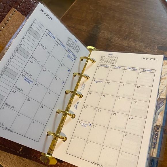 Handmade Minerva box leather + Fur Planner Cover, A8, Micro 5 - Picture 2 of 5